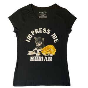 Wound Up Big Girl T-shirt size L (11-13) Short Sleeve Doggie Impress Me Human